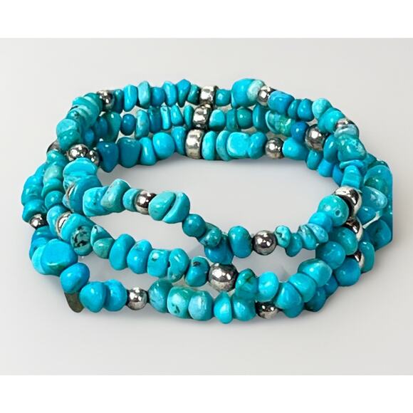 Carolyn Pollack Relios Vintage Turquoise & 925 Bead Coil Wrap Bracelet - Picture 8 of 11